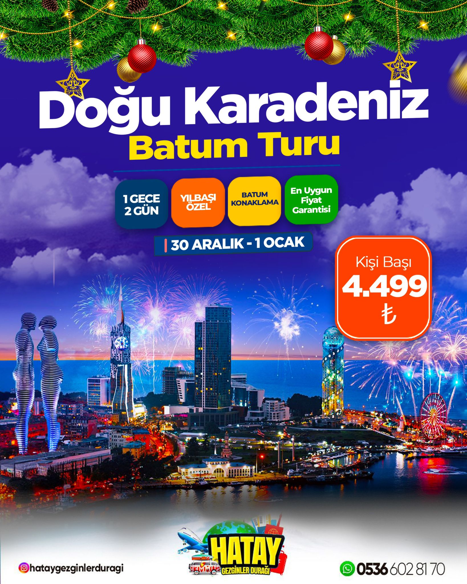 Yılbaşı'na özel 1 Gece Konaklamalı Karadeniz-Batum